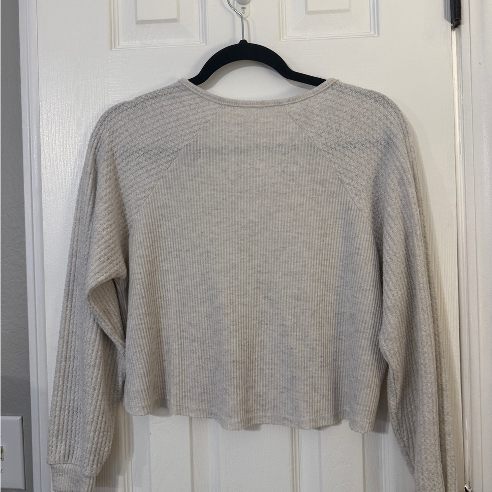 AE Soft & Sexy Plush Cream Waffle Sweater - Picture 8 of 8